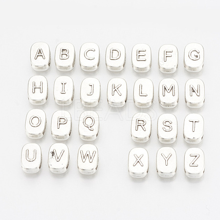 Tibetan Style Alloy Letter Slide Charms TIBEB-R067-AS-LF-1