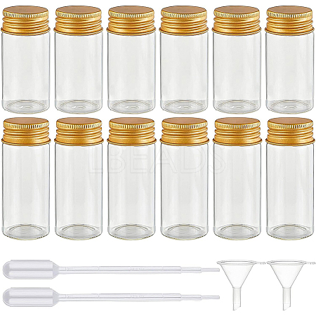 BENECREAT Round Glass Storage Containers for Cosmetic GLAA-BC0001-12B-1