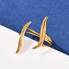 304 Stainless Steel Cuff Open Rings for Women RJEW-H255-01G-04-3