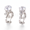 Brass Clip-on Earring Findings KK-L198-011P-1
