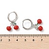 Cherry Brass Enamel Hoop Earrings EJEW-M077-14P-01-3