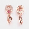 Long-Lasting Plated Brass Micro Pave Cubic Zirconia Ice Pick Pinch Bails X-ZIRC-F069-04B-RG-2