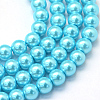 Baking Paint Pearlized Glass Pearl Round Bead Strands HY-Q003-4mm-48-1