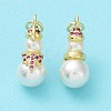 Brass & Cubic Zirconia & Plastic Imitation Pearl Pendants KK-G469-09G-2