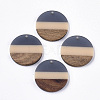Two Tone Transparent Resin & Walnut Wood Pendants X-RESI-S358-78-A01-1