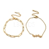 304 Stainless Steel Paperclip Chains & Cable Chain Bracelet Sets AJEW-U005-05C-G-2