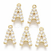 Brass Micro Pave Cubic Zirconia Charms KK-T060-05-A-G-NF-1