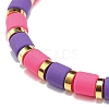 5Pcs 5 Colors Column Polymer Clay Stretch Beaded Bracelets BJEW-JB08765-2