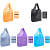 5Pcs 5 Colors Reusable Polyester Supermarket Shopping Tote Bags ABAG-CN0001-49-6