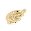 Brass Crystal Rhinestone Letter Links Connector Charms KK-S395-06G-C-2