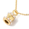 Rack Plating Brass ABS Pearl Pendant Necklaces NJEW-S425-03G-1
