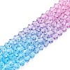 Gradient Color Baking Paint Glass Bead Strands LS-DGLA-A039-T4mm-A07-4