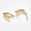 Brass Hoop Earring Findings with Latch Back Closure KK-S350-070G-3