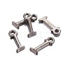 Gunmetal Plated Alloy Letter Pendants PALLOY-P097-03-I-2