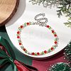 Faceted Bicone Imitation Austrian Crystal & Round Shell Pearl Beaded Bracelets for Women BJEW-JB10770-2
