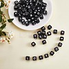 20Pcs Black Cube Letter Silicone Beads 12x12x12mm Square Dice Alphabet Beads with 2mm Hole Spacer Loose Letter Beads for Bracelet Necklace Jewelry Making JX433Y-1