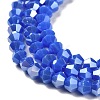 Opaque Solid Color Electroplate Glass Beads Strands EGLA-A039-P4mm-B11-3