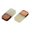 Two-tone Transparent Resin & Walnut Wood Pendants RESI-S384-008A-B05-2