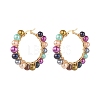 Natural Pearl Beads Hoop Earrings with 304 Stainless Steel Pin EJEW-JE04567-1