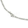 Smooth Surface 304 Stainless Steel Figaro Chain Necklace Making STAS-A028-N022P-3