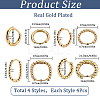 SUNNYCLUE 8 Pairs 4 Styles Brass Beaded Huggie Hoop Earrings for Women KK-SC0004-60-2