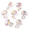 UV Plating Rainbow Iridescent Transparent Acrylic Beads OACR-C007-05A-1