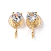 Brass Micro Pave Cubic Zirconia Ear Cuff Findings KK-F898-15C-G-1