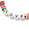 Polymer Clay Heishi Beads Stretch Bracelets BJEW-JB05710-3