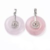 Natural Rose Quartz Pendants G-F640-B05-2