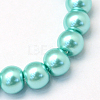 Baking Painted Pearlized Glass Pearl Round Bead Strands HY-Q003-6mm-65-2