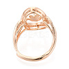 Oval Brass Micro Pave Clear Cubic Zirconia Adjustable Ring Settings KK-T076-69G-3