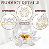 Lotus Shape Glass Candle Holder DJEW-WH0039-176B-3