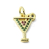 Brass Micro Pave Colorful Cubic Zirconia Pendants KK-H475-24G-03-1