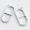 Rack Plating Alloy Open Back Bezel Pendants PALLOY-S047-33D-FF-1