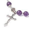 Natural Amethyst Beaded Bracelets BJEW-TA00564-01-3