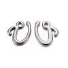 Gunmetal Plated Alloy Letter Pendants LS-PALLOY-J718-01B-U-1