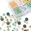 414Pcs 8 Style Heart & Flat Round Opaque/Transparent Acrylic Beads MACR-YW0001-46-4