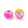 Crackle Two Tone Resin European Beads RPDL-T003-06D-3