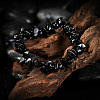 Natural Obsidian Chips Stretch Bracelets BJEW-BB16534-M-6