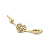 Brass Micro Pave Clear Cubic Zirconia Connector Charms KK-H467-02G-2