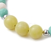 Natural Lemon Jade Beaded Anklets AJEW-AN00613-3