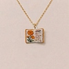 Brass Enamel Book Pendant Necklaces for Women KK-CBAF5B9-01G-10-1