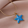 Vintage Ocean 304 Stainless Steel Enamel Starfish Pendant Necklaces for Women LS-FT5866-1