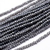 Faceted Rondelle Full Rainbow Plated Electroplate Glass Beads Strands X-EGLA-M004-2mm-A02-1
