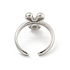 Brass Letter Open Cuff Rings for Women RJEW-G313-01Y-P-3