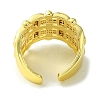 Brass Micro Pave Cubic Zirconia Open Cuff Rings RJEW-K256-20G-3