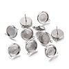 Non-Tarnish 304 Stainless Steel Stud Earring Settings STAS-I161-01E-P-1