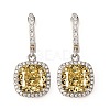 925 Sterling Silver Micro Pave Cubic Zirconia Dangle Hoop Earrings EJEW-F371-01A-02-2