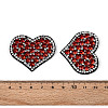 Heart Hotfix Glass Rhinestone with Cloth Patches PATC-T002-02D-3
