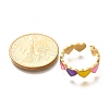 201 Stainless Steel Enamel Open Cuff Ring for Women RJEW-A053-04G-02-4